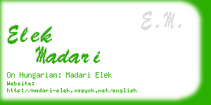 elek madari business card